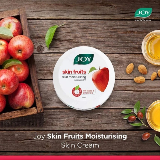 Joy Skin Fruits Moisturizing Skin Cream With Apple, Jojoba & Almond Oil 200ml, (Pack of 1)