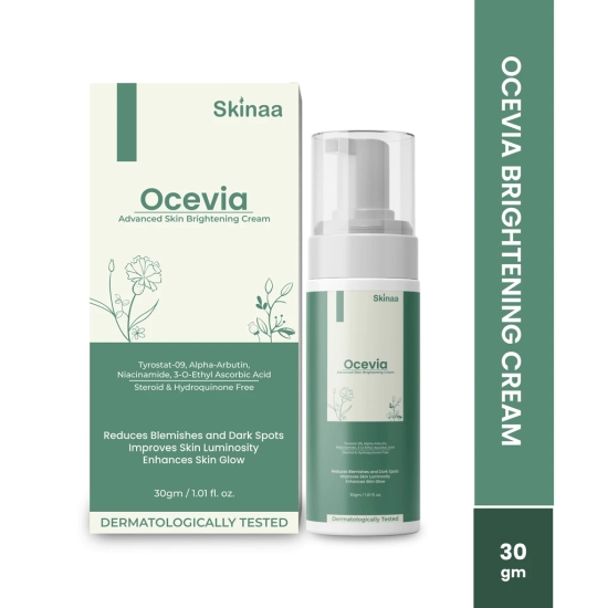 Skinaa Ocevia Skin Brightening Cream For Melasma, Hyper Pigmentation, Tanning, Under Arms and Tan removal For All Skin Types, Lightweight and Effective Skin Lightening Solution, Niacinamide Brightening Face Cream | 30gm