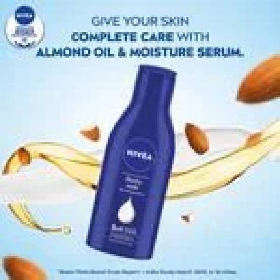 Nivea Body Milk Nourishing Lotion - Very Dry Skin, With Deep Moisture Serum & 2X Almond Oil, 48H Intensive Moisture Care, 200 Ml