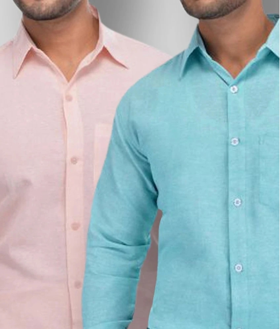 DESHBANDHU DBK - Multicolor Cotton Regular Fit Mens Formal Shirt (Pack of 2) - None