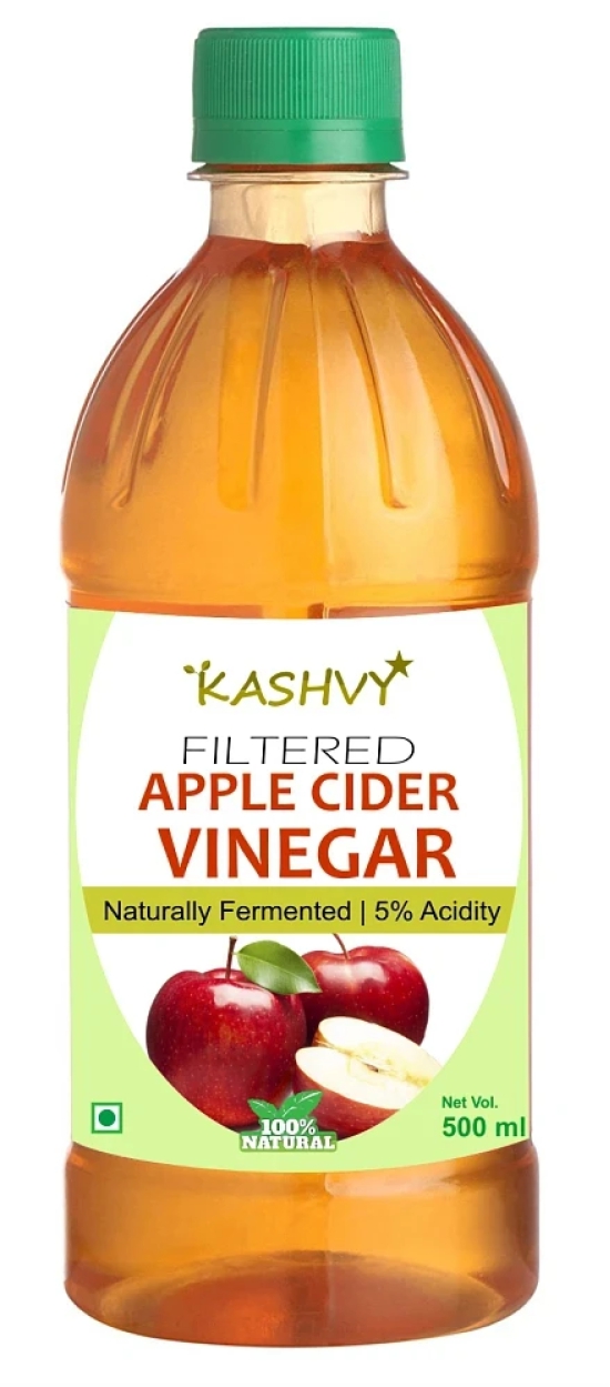 Kashvy Filtered Apple Cider Vinegar | 100% Natural Syrup 1000 ml Unflavoured Pack of 2