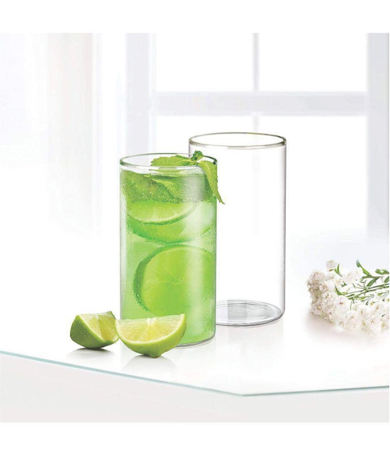 Treo By Milton Borosilicate Vector Glass Tumbler set of 6, 340ml Each, Transparent | Attractive | Microwave & Oven Safe| Light Weight | Glasses for Juices, Cold drinks, Water and Cocktails