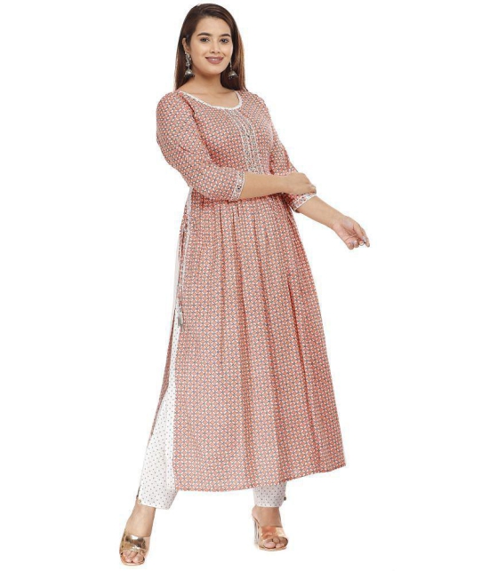 HIGHLIGHT FASHION EXPORT - Peach Straight Rayon Women''s Stitched Salwar Suit ( Pack of 1 ) - None