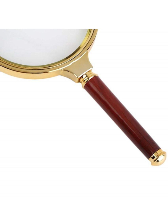 SHB  magnifier 10x Magnification Premium Hand Held Zooming Glass  (Brown & Gold)