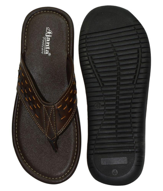 Ajanta Brown Flip Flops - None