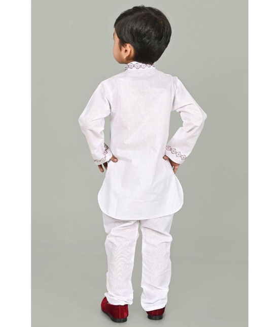 SFC - White Silk Boys Kurta With Pyjama ( Pack of 1 ) - None