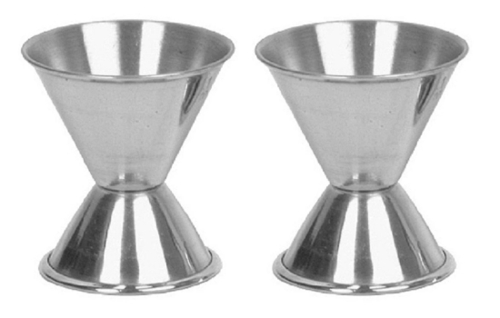 DYNAMIC STORE Dynore Stainless Steel Set of 2 Double Sided Jigger / Peg measure 30 Ml & 60 ml