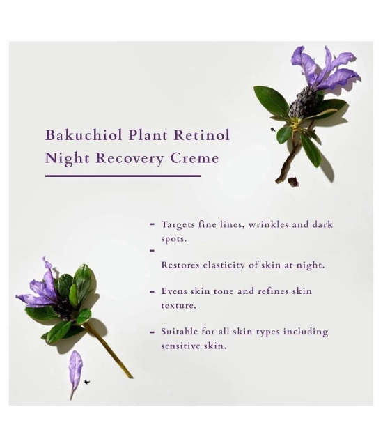 Lotus Organics+ Bakuchiol Plant Retinol Recovery Night Cream, Reduces Fine Lines & Wrinkles, 50g