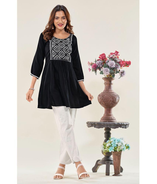 Glomee - Black Viscose Women's Tunic ( Pack of 1 ) - None