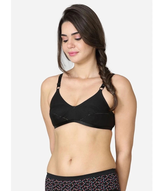 VStar - Black Cotton Non Padded Womens Everyday Bra ( Pack of 1 ) - None