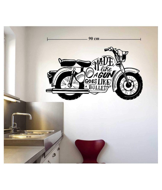 Asmi Collection Black Bike Motorbike Motivational Wall Sticker ( 50 x 90 cms )