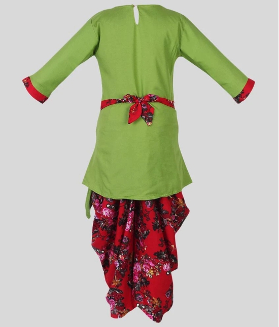 Arshia Fashions Girls Kurti Rayon Patiyala Harem Dhoti Suit Green - None