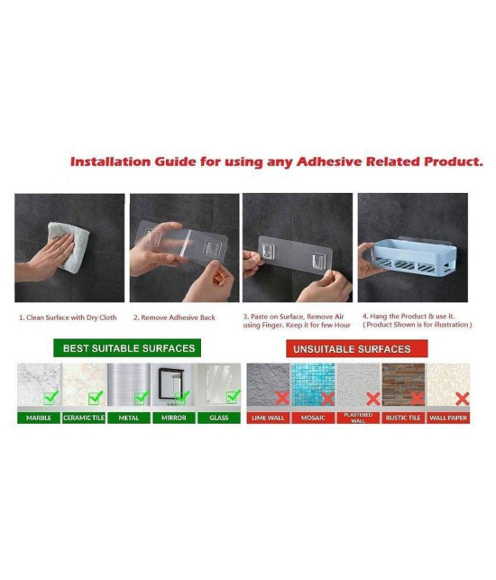 ABS Plastic Adhesive Waterproof Kitchen, Bathroom Soap Dish Soap Holder (Pack of 2)