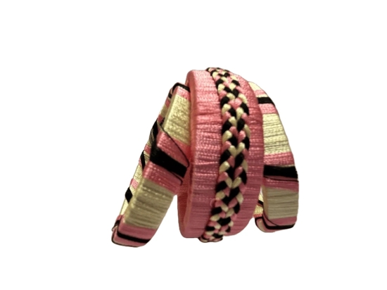 Set of 4 Pink and Gold Silk Thread Bangles