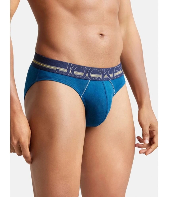 Jockey US17 Men Super Combed Cotton Rib Solid Brief - Poseidon - None