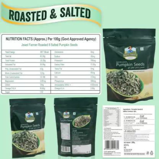 Jewel Farmer Roasted & Salted Pumpkin Seeds Pumpkin Seeds 250 Grams