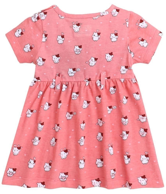 BUMZEE - Peach Cotton Baby Girl Frock ( Pack of 1 ) - None