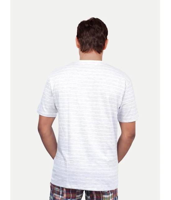 Radprix Cotton Regular Fit Striped Half Sleeves Mens T-Shirt - White ( Pack of 1 ) - None