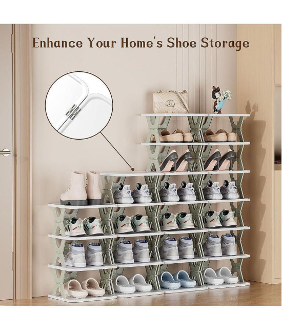 GEEO Plastic More Than 5 Tier Shoe Rack Multi Color