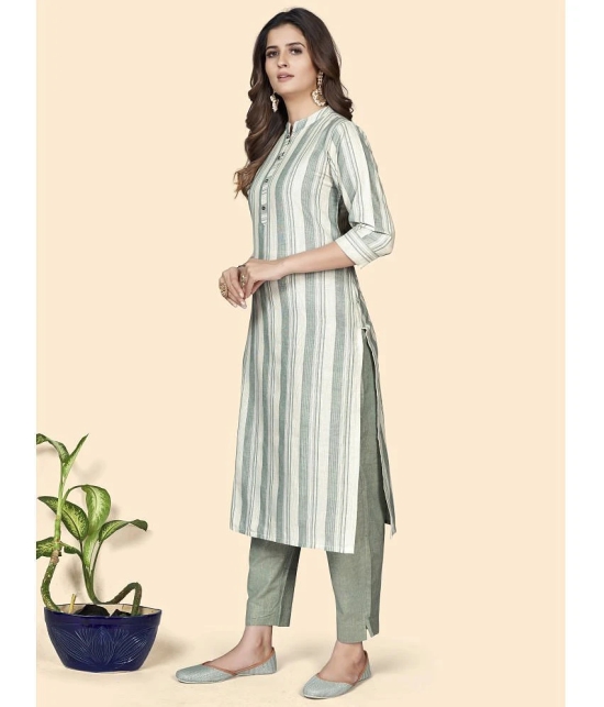 Vbuyz - Green Cotton Blend Womens Straight Kurti ( Pack of 1 ) - None