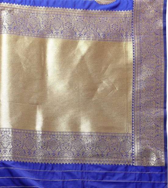 Blue Soft Silk Woven Design Gold Zari Weaving Saree