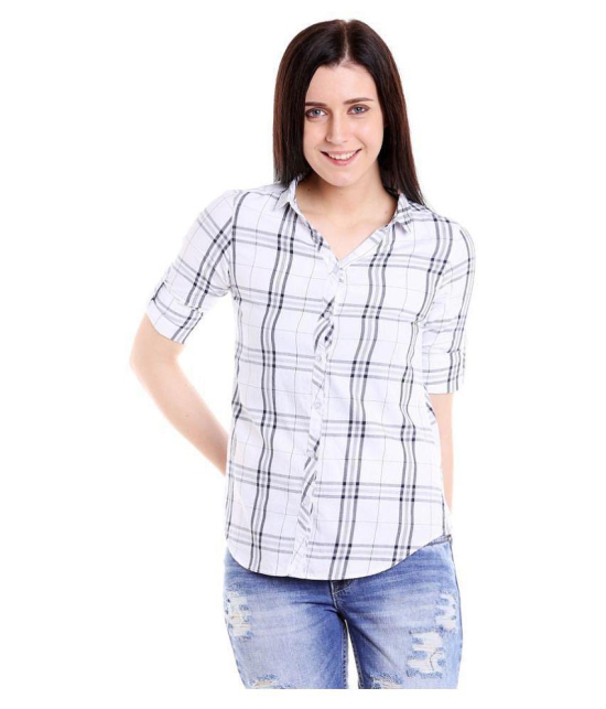 Campus Sutra - White Cotton Womens Shirt Style Top ( Pack of 1 ) - None