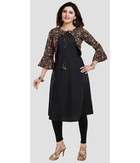 Meher Impex - Black Crepe Womens Jacket Style Kurti ( Pack of 1 ) - None