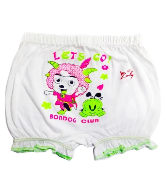 HAP - White Cotton Girls Bloomers ( Pack of 5 ) - None