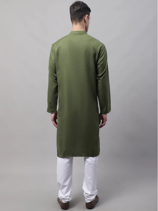 Jompers Men's Cotton Solid Kurta Payjama Sets-S / Green