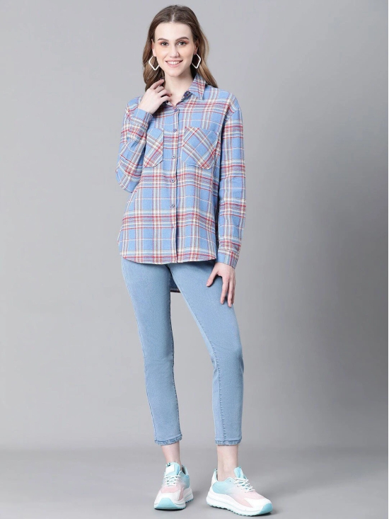 Oxolloxo Relaxed Tailored Fit Tartan Checks Cotton Casual Shirt