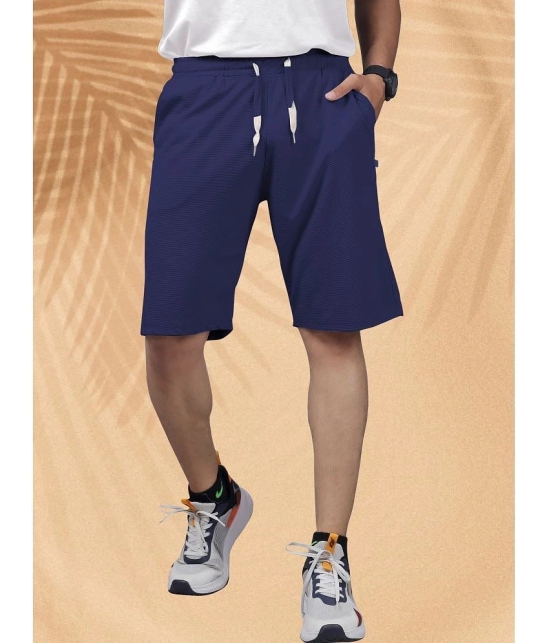 Septem Navy Blue Cotton Blend Mens Shorts ( Pack of 2 ) - None