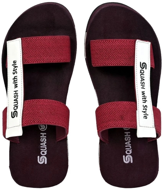 Squash Maroon Mens Slide Flip Flop - None