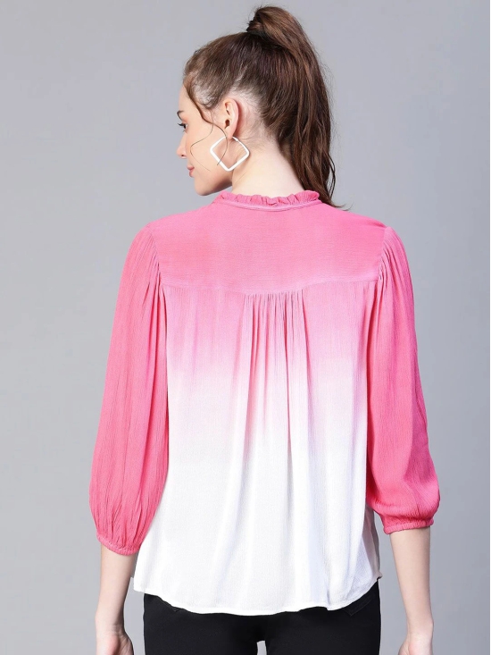 Oxolloxo Ombre Dyed Tie-Up Neck Top