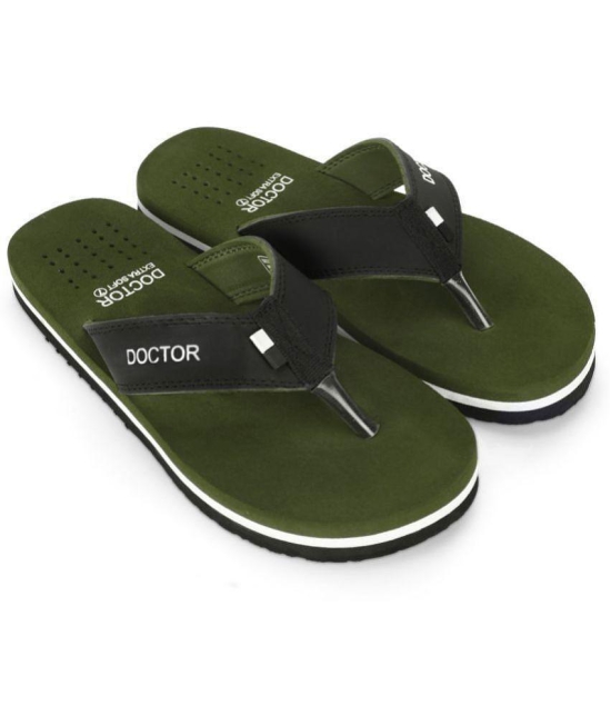 DOCTOR EXTRA SOFT - Olive Mens Thong Flip Flop - None