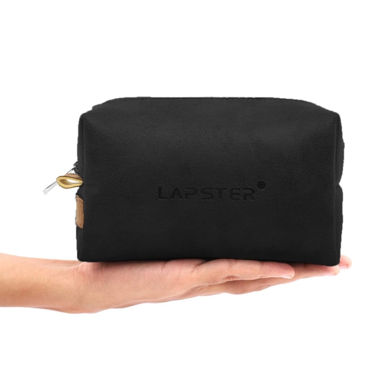 Lapster Microfiber PU Leather Sleeve Bag Pouch (Black) - 1 Piece