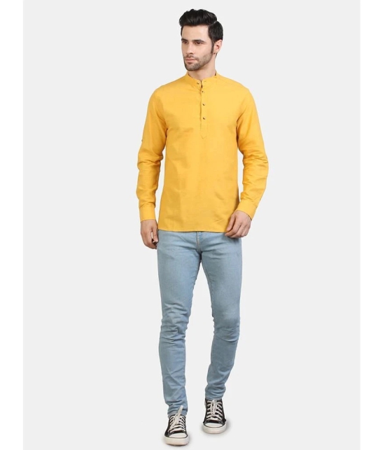 Life Roads - Yellow Cotton Mens Shirt Style Kurta ( Pack of 1 ) - None