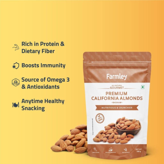 Farmley Premium Almond Cashew Combo - 1 Kg Dry Fruits Combo Pack - (Almond 500 gram, Cashew 500 gram)