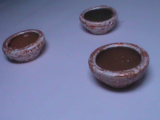 Set of 3 Vintage Miniature Clay Pots