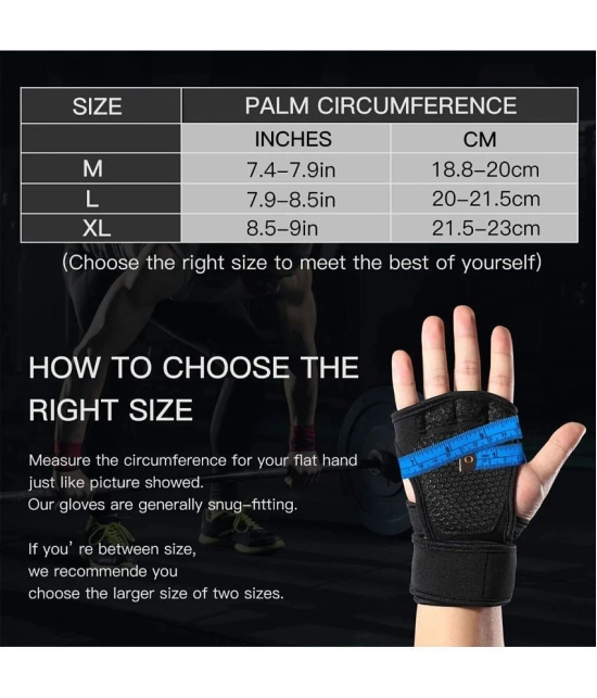 ZAYSOO Exercise Fitness Unisex Polyester Gym Gloves For Beginners Fitness Training and Workout With Half-Finger Length - M