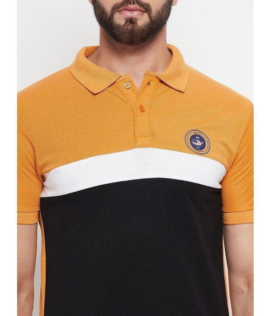 MXN - Mustard Cotton Blend Regular Fit Men's Polo T Shirt ( Pack of 1 ) - None