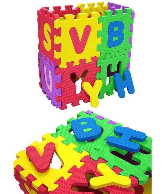 THRIFTKART - Foam Capital Alphabets and Numbers Learning Interlocking Puzzle Foam Mat for Kids (Multicolor)