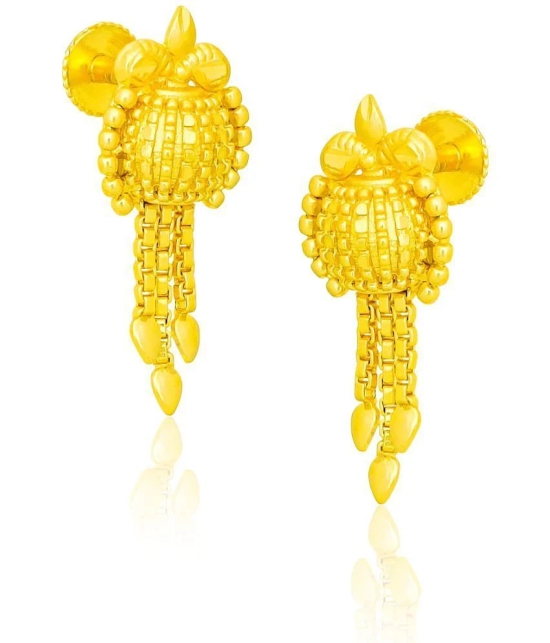 LUV FASHION Golden Drop Earrings ( Pack of 1 ) - Golden