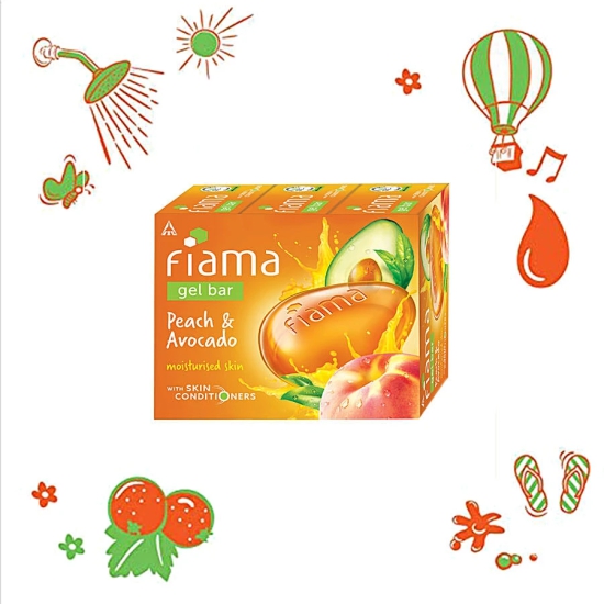 Fiama Peach & Avocado Gel Bar, 375 g (3 pcs x 125 g each)