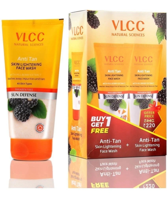 VLCC Anti Tan Skin Lightening Face Wash, 300 ml, Buy One Get One (Pack of 2)