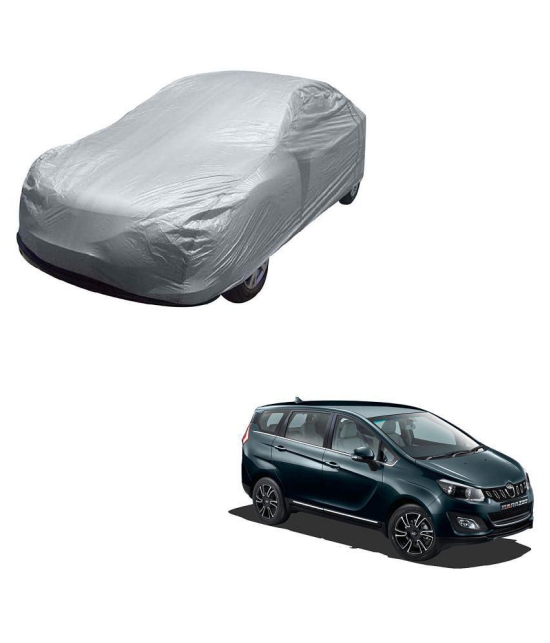 Kozdiko Silver Matty Car Body Cover with Buckle Belt For Mahindra Marazzo