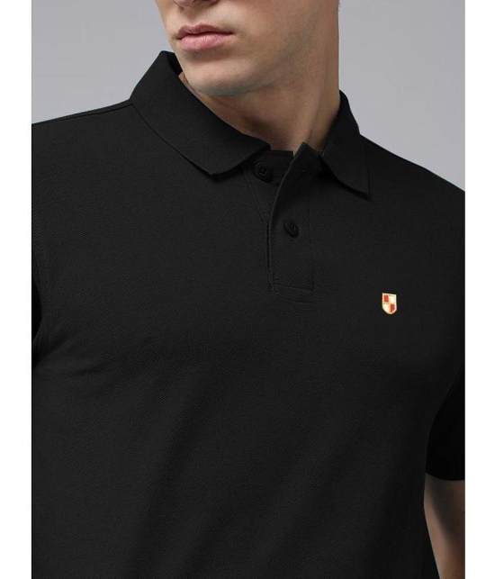 ADORATE Cotton Blend Regular Fit Solid Half Sleeves Mens Polo T Shirt - Black ( Pack of 1 ) - None