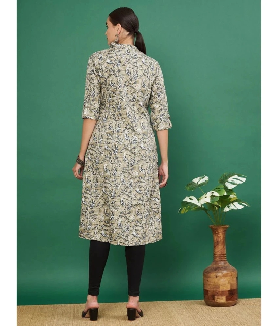 Vbuyz Rayon Printed Straight Womens Kurti - Beige ( Pack of 1 ) - None