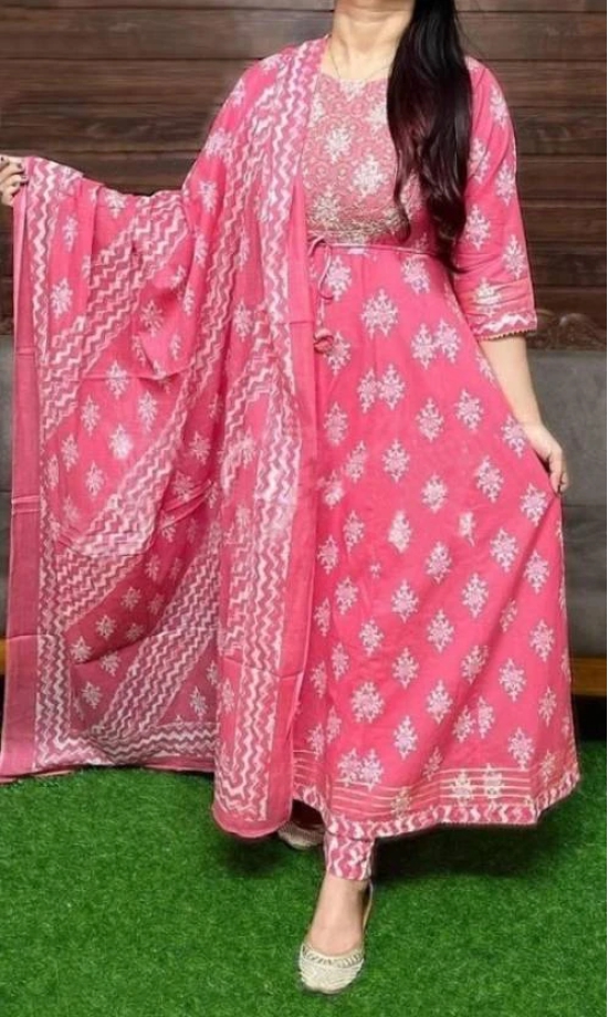 Embroidered Kurta, Trouser/Pant & Dupatta Set