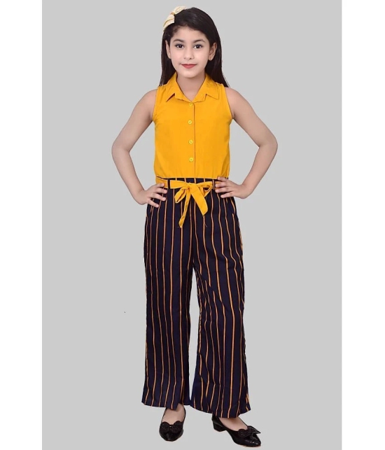 Arshia Fashions - Yellow Cotton Blend Girls Jumpsuit ( Pack of 1 ) - None