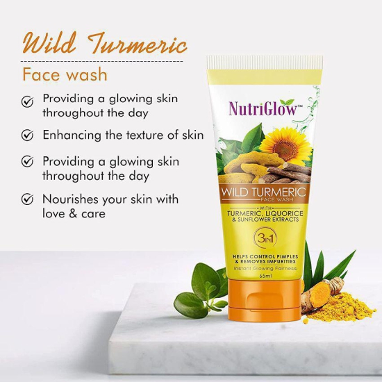 Nutriglow Wild Turmeric Face Wash 65ml Each (Pack of 5)